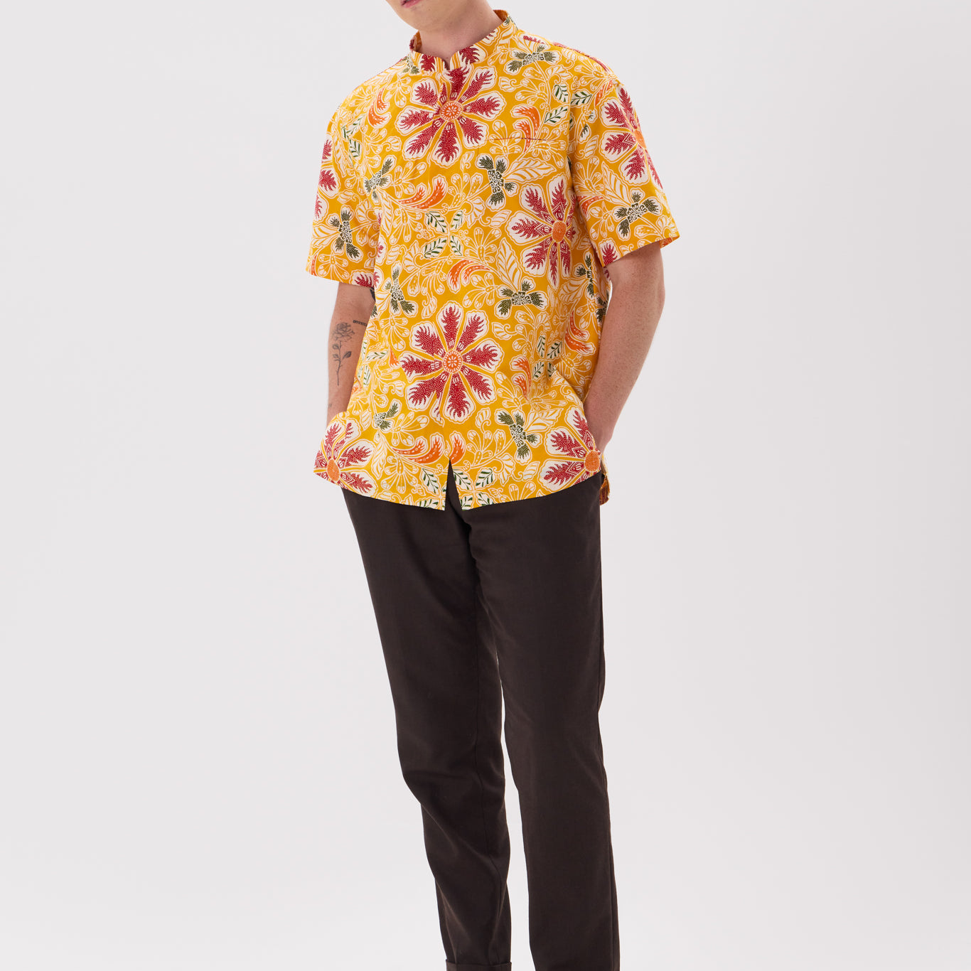 MANDARIN SHORT SLEEVE SHIRT