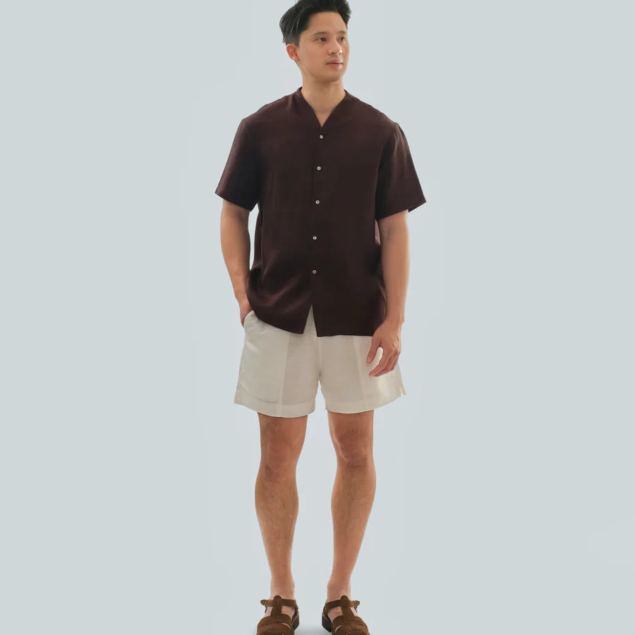 COLLARLESS BUTTON SHIRT