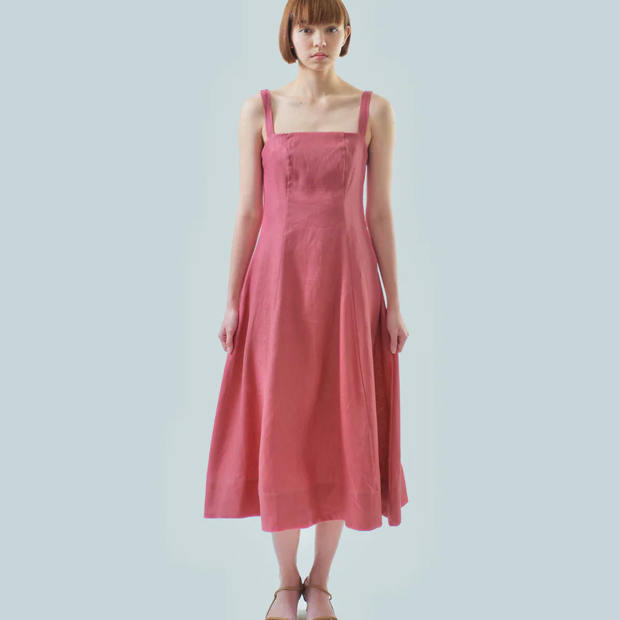 SCOOP BACK TEA DRESS