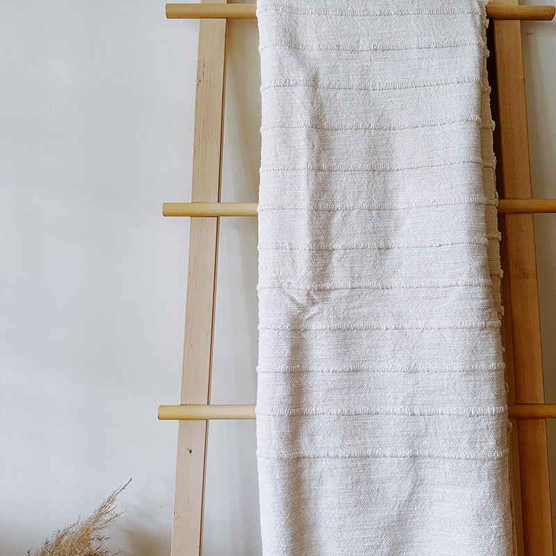 Cambodian Handwoven Throw - Rustic Full Stripes