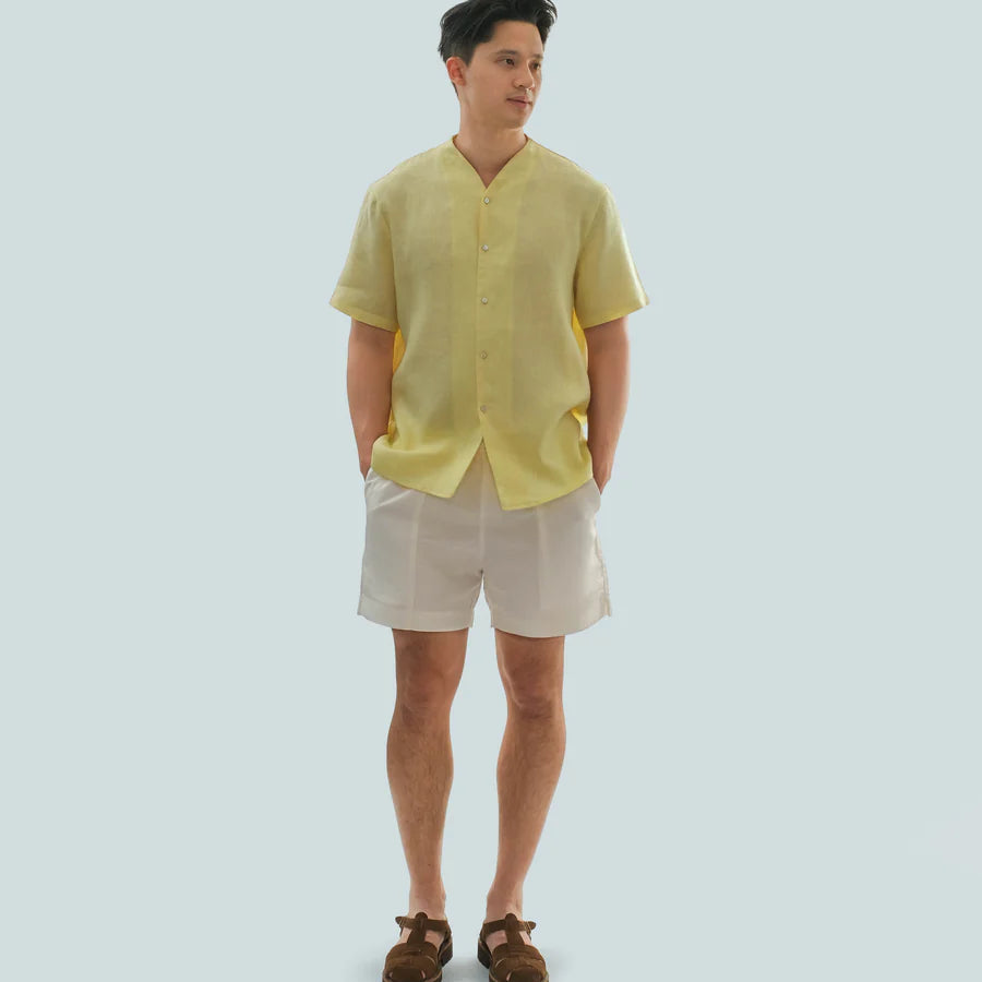 COLLARLESS BUTTON SHIRT