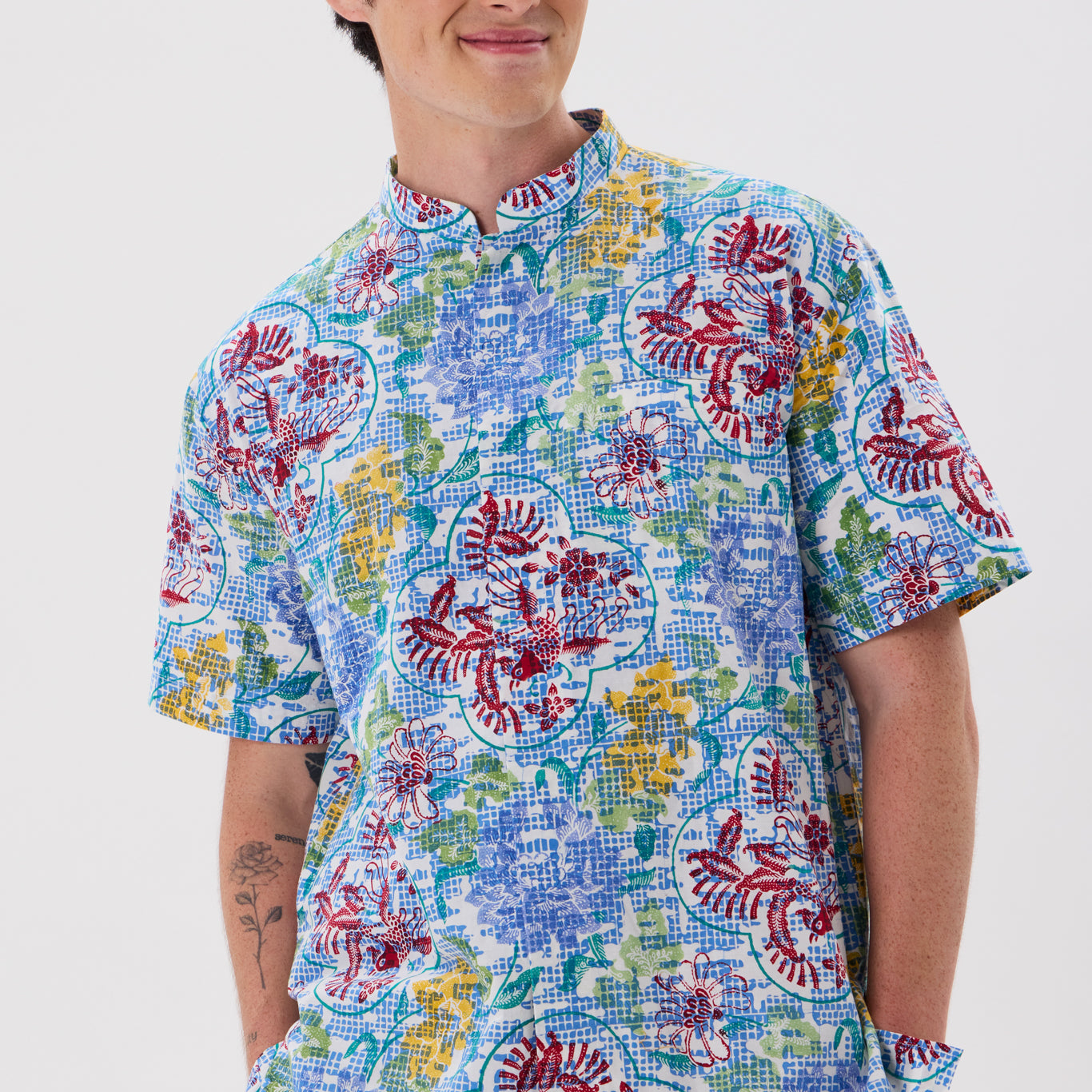 MANDARIN SHORT SLEEVE SHIRT