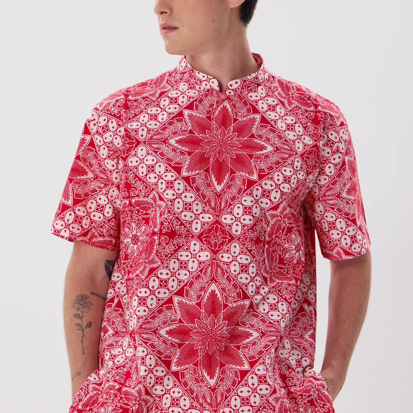 MANDARIN SHORT SLEEVE SHIRT