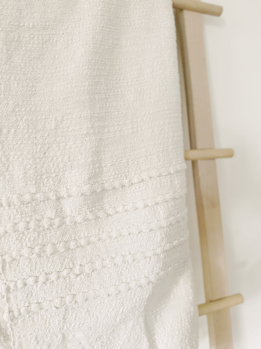 Cambodian Handwoven Throw - Off White