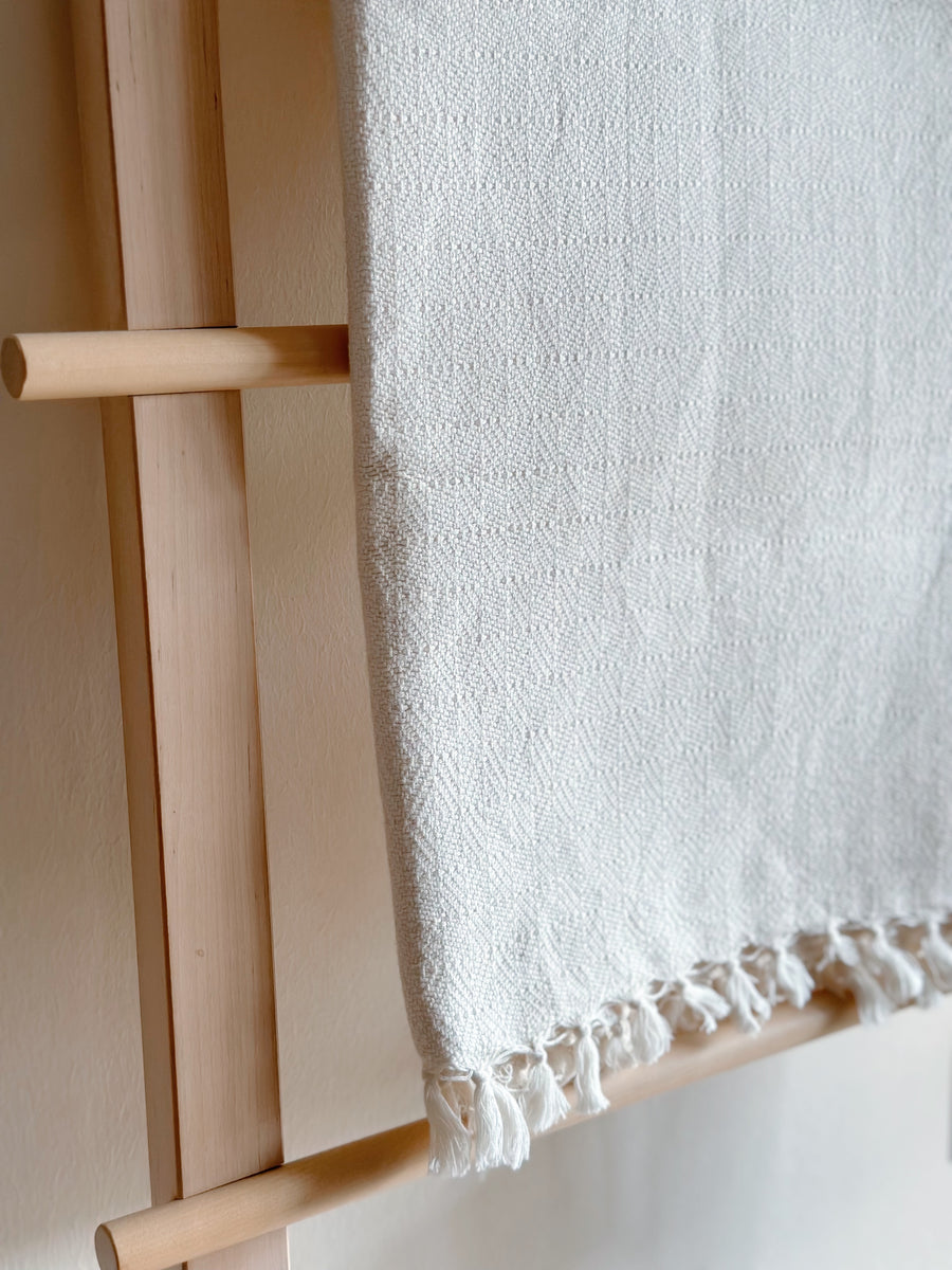 Cambodian Handwoven Small Throw - Off White