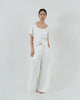 SQUARE NECK BUTTON TOP