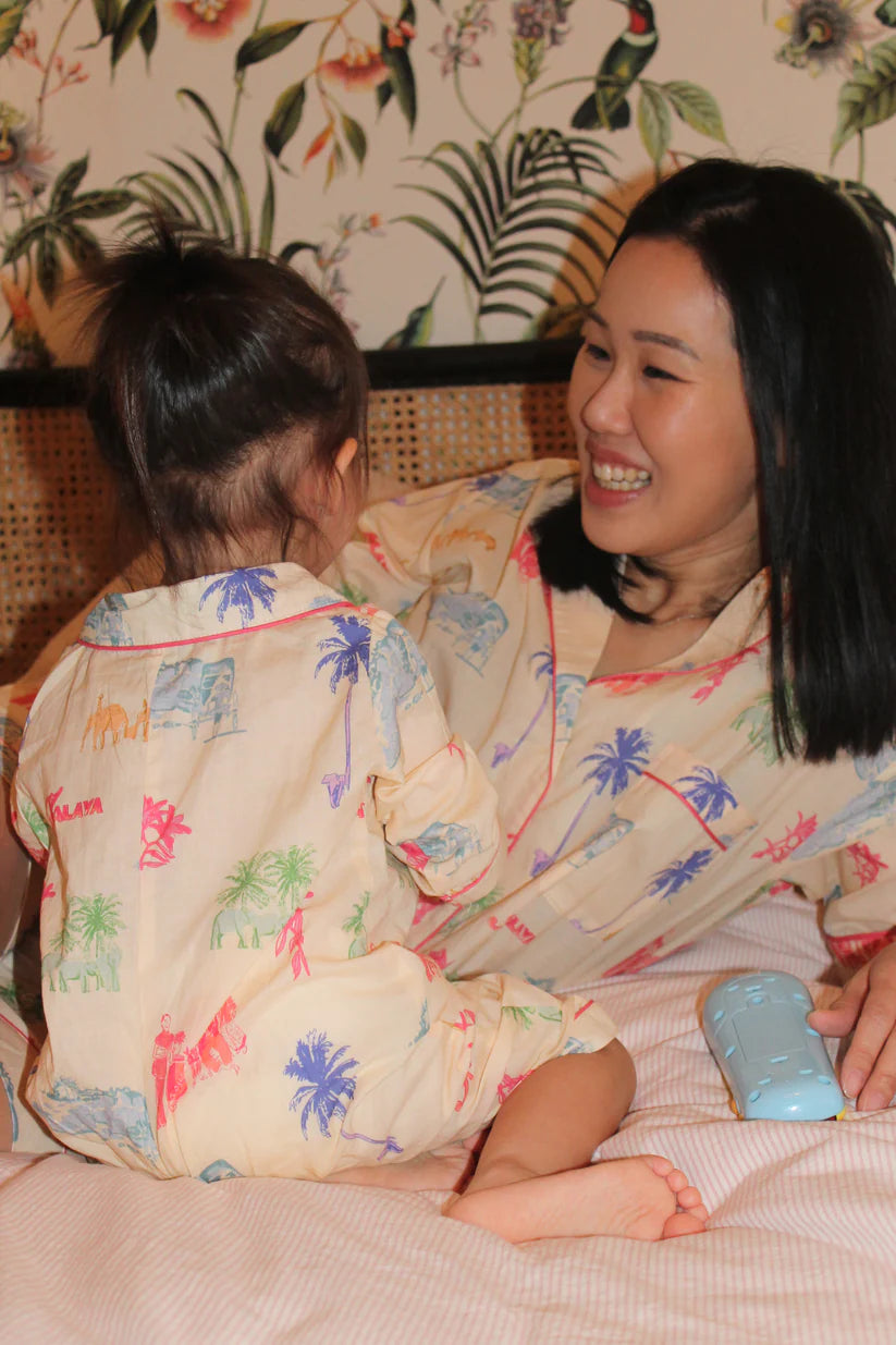 Baby Pajama Romper - Toile de Malaya Multicolor