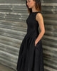 BOAT NECK GATHERED DRESS