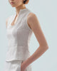 STAND COLLAR PANNELED TOP