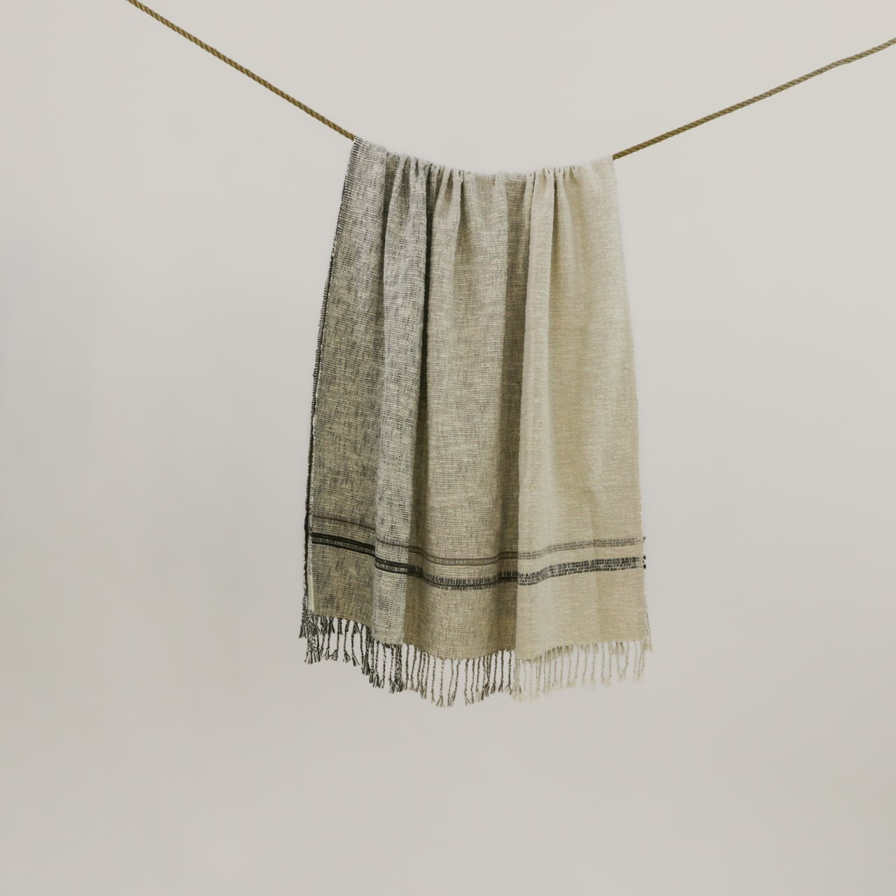 Cambodian Handwoven Throw - Minimalist Striped Lines