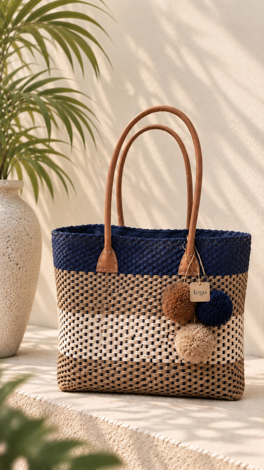 Siesta Sisal Pompom Tote