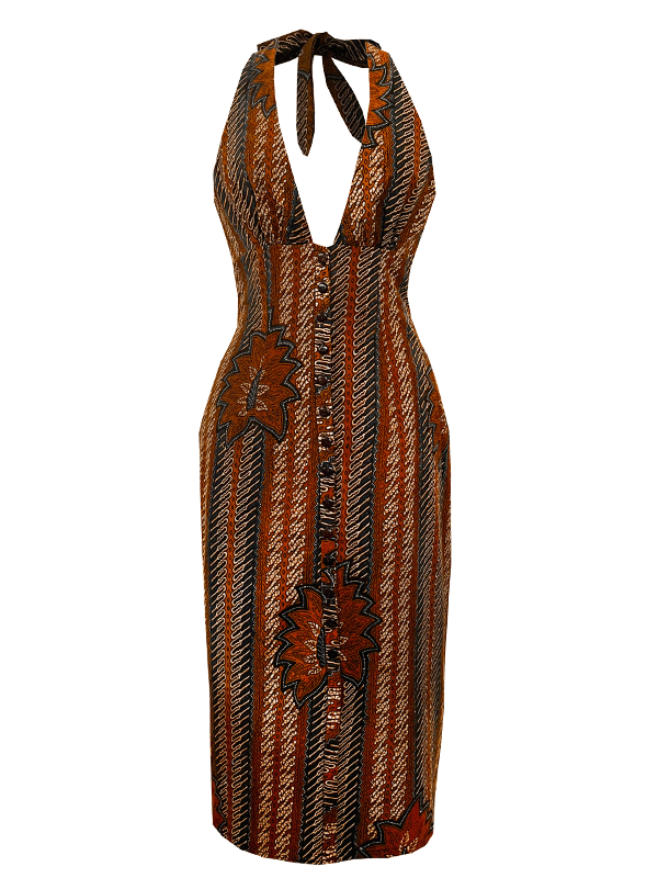 Vintage Batik Button Down Monrou Mini Dress